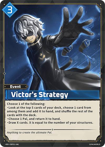 Victor's Strategy (EBP01-046), blue Event card from the Palworld Card Game
