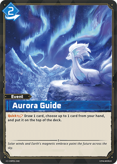 Aurora Guide (EBP01-048), blue Event card from the Palworld Card Game