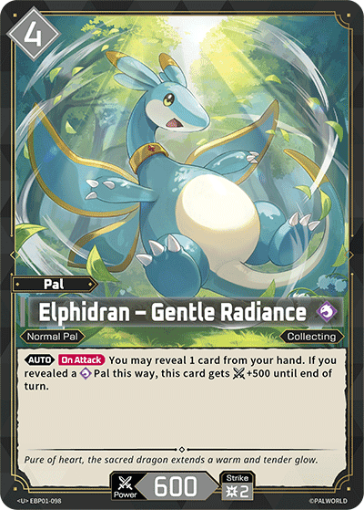 Elphidran — Gentle Radiance (EBP01-098), colorless Pal card from the Palworld Card Game