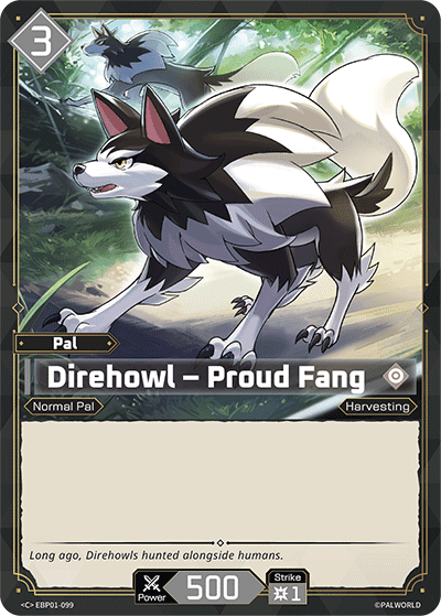 Direhowl — Proud Fang (EBP01-099), colorless Pal card from the Palworld Card Game