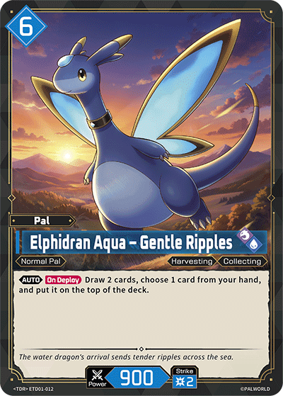Elphidran Aqua — Gentle Ripples (ETD01-012), blue Pal card from the Palworld Card Game