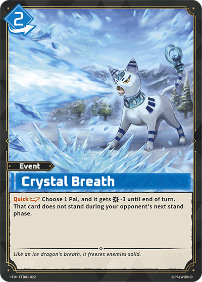 Crystal Breath (ETD01-022), blue Event card from the Palworld Card Game