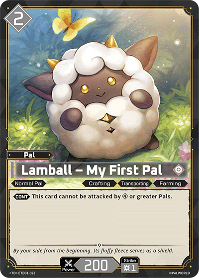Lamball — My First Pal (ETD01-023), colorless Pal card from the Palworld Card Game