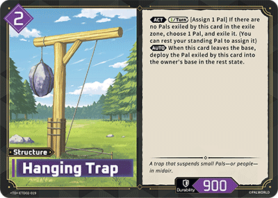 Hanging Trap (ETD02-019), purple Structure card from the Palworld Card Game