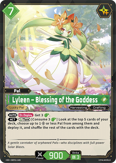 Lyleen Pal card (EBP01-049) from the Palworld Official Card Game